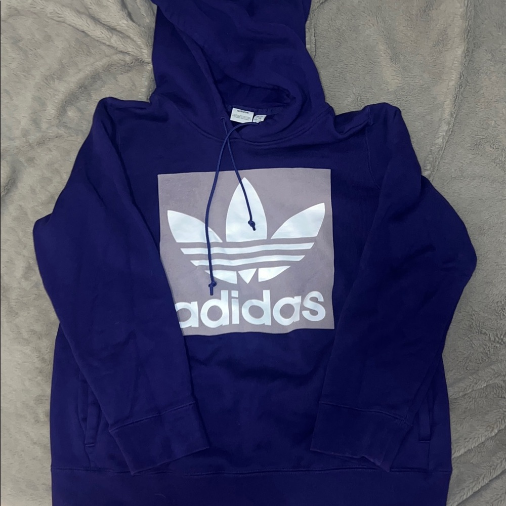 Adidas Men’s Deep Purple Hoodie with Logo